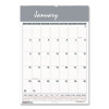 Bar Harbor Recycled Wirebound Monthly Wall Calendar, 22 x 31.25, White/Blue/Gray Sheets, 12-Month (Jan-Dec): 2026