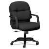 Pillow-Soft 2090 Series Managerial Mid-Back Swivel/Tilt Chair, Supports Up To 300 Lb, 17" To 21" Seat Height, Black