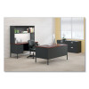 Metro Classic Series Double Pedestal Desk, Flush Panel, 60" X 30" X 29.5", Mahogany/Charcoal