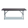 Officeworks Classic Wood-Laminate Folding Table, Curved Legs, Rectangular, 72" x 30" x 29", Walnut