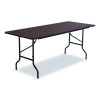 Officeworks Classic Wood-Laminate Folding Table, Curved Legs, Rectangular, 72" x 30" x 29", Walnut