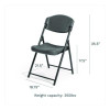 Rough n Ready Commercial Folding Chair, Supports Up To 350 Lb, 18" Seat Height, Charcoal Seat/Back, Charcoal Base, 4/Pack