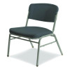 Rough n Ready Wide-Format Big And Tall Stack Chair, Supports 500 Lb, 18.5" Seat Height, Charcoal Seat/Back, Silver Base, 4/Ct
