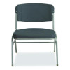 Rough n Ready Wide-Format Big And Tall Stack Chair, Supports 500 Lb, 18.5" Seat Height, Charcoal Seat/Back, Silver Base, 4/Ct
