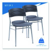 Cafeworks Chair, Supports Up To 225 Lb, 18" Seat Height, Graphite Seat/Back, Silver Base, 2/Carton