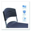 Cafeworks Chair, Supports Up To 225 Lb, 18" Seat Height, Graphite Seat/Back, Silver Base, 2/Carton