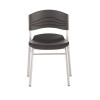 Cafeworks Chair, Supports Up To 225 Lb, 18" Seat Height, Graphite Seat/Back, Silver Base, 2/Carton