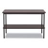 Officeworks One-Shelf Utility Table, Rectangular, 47.25" x 17.7" x 29.5", Walnut Top, Black Base/Legs