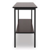 Officeworks One-Shelf Utility Table, Rectangular, 47.25" x 17.7" x 29.5", Walnut Top, Black Base/Legs