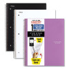 Wirebound Notebook, One-Subject, Medium/College Rule, Assorted Cover Colors, (100) 11" x 8.5" Sheets, 3/Pack