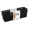 Recycled Supply Basket, Plastic, 10.13 x 3.06 x 2.38, Black, 3/Pack