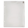 Zipper Binder Pocket, 2- To 5-Hole Punched, 8" x 10.5", Clear