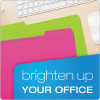 Glow File Folders, 1/3-Cut Tabs: Assorted, Letter Size, 0.75" Expansion, Assorted Colors, 24/Pack