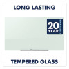 Invisamount Magnetic Glass Marker Board, 50" x 28", White Surface