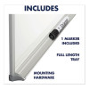 Porcelain Magnetic Whiteboard, 72" x 48", White Surface, Satin Aluminum Frame