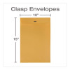 Clasp Envelope, 32 Lb Bond Weight Kraft, #15, Square Flap, Clasp/Gummed Closure, 10 x 15, Brown Kraft, 100/Box