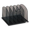 Onyx Mesh Desk Organizer With Upright Sections, 5 Sections, Letter To Legal Size Files, 12.5" X 11.25" X 8.25", Black