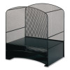 Onyx Mesh Desktop Hanging File With Two Horizontal Trays, 3 Sections, Letter Size, 10.75" Long, Black