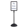 Writeway Two-Sided Dry Erase Standing Message Sign, White 14.25" x 22.5" Rectangle Surface, Black Frame, 14.25" x 22.5" x 65"