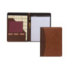 Two-Tone Padfolio With Spine Accent, 10.6w x 14.25h, Polyurethane, Tan/Brown