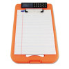 Deskmate Ii With Calculator, 0.5" Clip Capacity, Holds 8.5 x 11 Sheets, Hi-Vis Orange