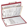 Colored Top Tab Classification Folders, 2/5-Cut Tab, Expands 2", 1 Divider, 4 Safeshield Fasteners, Letter Size, Red, 10/Box