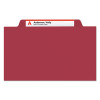 Colored Top Tab Classification Folders, 2/5-Cut Tab, Expands 2", 1 Divider, 4 Safeshield Fasteners, Letter Size, Red, 10/Box