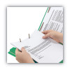 Colored End Tab Classification Folders, Straight Tab, Expands 2", 2 Dividers, 6 Fasteners, Letter Size, Green, 10/Box