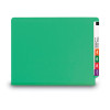 Colored End Tab Classification Folders, Straight Tab, Expands 2", 2 Dividers, 6 Fasteners, Letter Size, Green, 10/Box