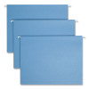 Colored Hanging File Folders With 1/5 Cut Tabs, Letter Size, 1/5-Cut Tabs, Blue, 25/Box