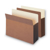 Redrope Drop-Front File Pockets With Fully Lined Gussets, 3.5" Expansion, Letter Size, Redrope, 10/Box