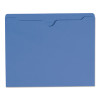 Colored File Jackets With Reinforced Double-Ply Tab, Straight Tab, Letter Size, Blue, 100/Box