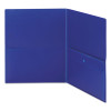 Poly Two-Pocket Folders With Security Pocket, Accommodates (100) 11 x 8.5 Sheets, Blue, 5/Pack