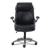 Cosset Mid-Back Executive Chair, Supports Up To 275 Lb, 18.5" To 21.5" Seat Height, Black Seat/Back, Slate Base
