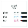 Onyx Rollerball Pen, Stick, Fine 0.7 Mm, Blue Ink, Black/Blue Barrel, Dozen