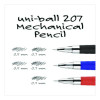 207 Mechanical Pencil, 0.7 Mm, Hb (#2), Black Lead, Black Barrel, Dozen