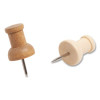 Fashion Push Pins, Wood, Assorted, 0.38", 100/Pack