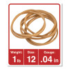 Rubber Bands, Size 12, 0.04" Gauge, Beige, 1 Lb Box, 2,500/Pack