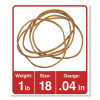 Rubber Bands, Size 18, 0.04" Gauge, Beige, 1 Lb Box, 1,600/Pack
