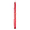 Pen-Style Permanent Marker, Fine Bullet Tip, Red, Dozen