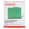 Pressboard Classification Folders, 2/5-Cut Tab, Expands 2", 1 Divider, 4 Fasteners, Letter Size, Emerald Green, 10/Box