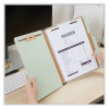 Pressboard Classification Folders, 2/5 Tab: Right Of Center, Expand 2", 1 Divider, 4 Fastener, Letter Size, Gray-Green, 10/Bx