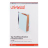 Heavy-Duty Pressboard Classification Folders, 2/5 Tab: Right Of Center, 2 Divider, 6 Fastener, Legal Size, Light Blue, 20/Box