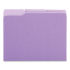 Deluxe Colored Top Tab File Folders, 1/3-Cut Tabs: Assorted, Letter Size, Violet/Light Violet, 100/Box