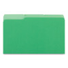 Deluxe Colored Top Tab File Folders, 1/3-Cut Tabs: Assorted, Legal Size, Bright Green/Light Green, 100/Box