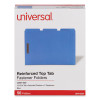 Deluxe Reinforced Top Tab Fastener Folders, 1/3-Cut Tab: Assorted, Expands 0.75", 2 Fasteners, Letter Size, Blue, 50/Box