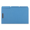 Deluxe Reinforced Top Tab Fastener Folders, 1/3-Cut Tab: Assorted, Expands 0.75", 2 Fasteners, Legal Size, Blue, 50/Box