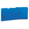 Deluxe Reinforced Top Tab Fastener Folders, 1/3-Cut Tab: Assorted, Expands 0.75", 2 Fasteners, Legal Size, Blue, 50/Box