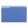 Interior File Folders, 1/3-Cut Tabs: Assorted, Legal Size, 11-Pt Stock, Blue, 100/Box