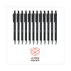 Ballpoint Pen, Retractable, Medium 1 Mm, Black Ink, Black Barrel, Dozen